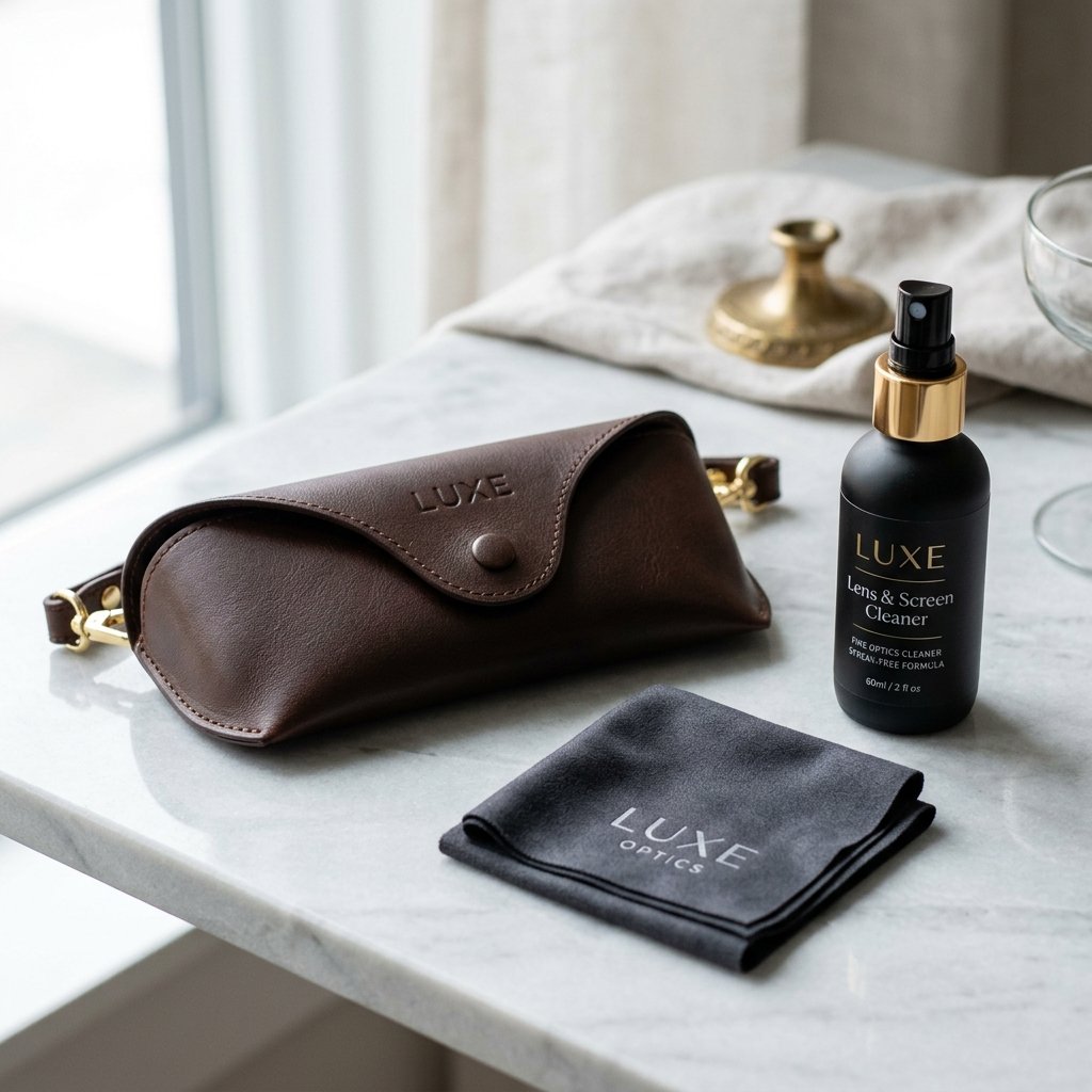 Premium Hard Shell Leather Eyeglass Case